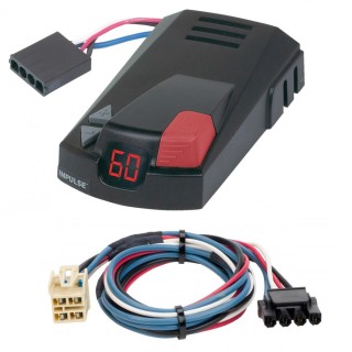 Hopkins Impulse Trailer Brake Control for 15-23 Chevy Suburban HD w/ Plug Play Wiring Adapter Time Based Eletric Trailer Brakes Module Box Controller