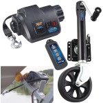 Fulton Electric Powered XLT Boat Trailer Winch 10K + Trailer Jack 1500 lbs 5 Year Warranty + Hardware Bolt-On Side Mount