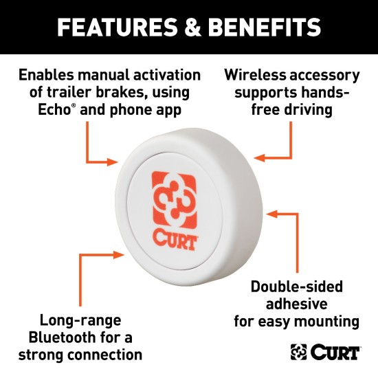 CURT Echo Manual Override Button - Controller for Bluetooth Brake Controllers #51189