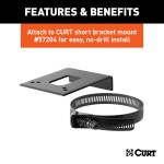 4-Flat Mounting Bracket by Curt - Universal Connector Mounting Bracket for 4-Pin, 4-Pole Wiring Harness Kits #58300