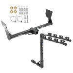 Trailer Tow Hitch w/ 4 Bike Rack For 15-24 Ford Edge SE SEL Titanium tilt away adult or child arms fold down carrier