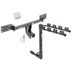 Trailer Tow Hitch w/ 4 Bike Rack For 15-24 Mercedes-Benz GLA250 Infiniti QX30 tilt away adult or child arms fold down carrier