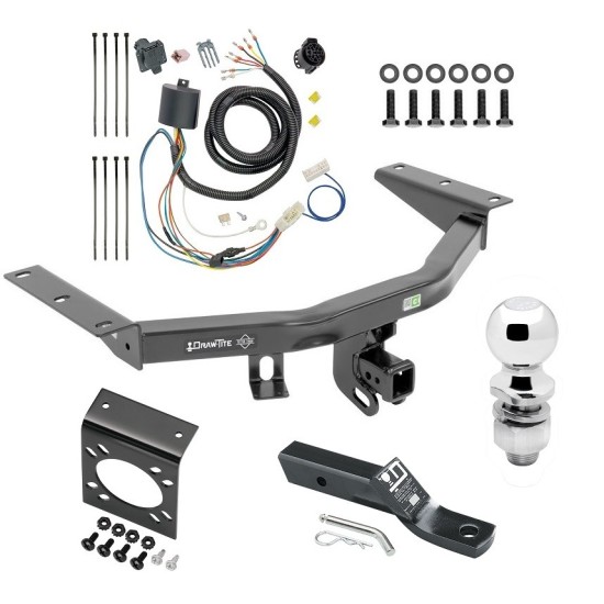 Complete Tow Package For 16-22 Honda Pilot w/ 7-Way RV Wiring Harness Kit 2" Ball and Mount Bracket 2" Receiver Class 3