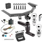 For 2014-2020 Acura MDX Trailer Hitch Tow PKG w/ 4-Flat Wiring + Adjustable Drop Rise Ball Mount + Pin/Clip + 2" Ball + 2-5/16" Ball + Wiring Bracket + Hitch Cover (Excludes: w/Full Size Spare Tire Models) By Draw-Tite