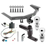 For 2014-2020 Acura MDX Trailer Hitch Tow PKG w/ 4-Flat Wiring + Adjustable Drop Rise Ball Mount + Pin/Clip + 2" Ball + 2-5/16" Ball (Excludes: w/Full Size Spare Tire Models) By Draw-Tite