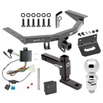 For 2014-2020 Acura MDX Trailer Hitch Tow PKG w/ 4-Flat Wiring + Adjustable Drop Rise Ball Mount + Pin/Clip + 2-5/16" Ball + Wiring Bracket + Hitch Cover (Excludes: w/Full Size Spare Tire Models) By Draw-Tite