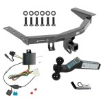 For 2014-2020 Acura MDX Trailer Hitch Tow PKG w/ 4-Flat Wiring + Dual Ball Ball Mount 2" & 2-5/16" Trailer Balls + Pin/Clip (Excludes: w/Full Size Spare Tire Models) By Draw-Tite