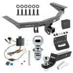 For 2014-2020 Acura MDX Trailer Hitch Tow PKG w/ 4-Flat Wiring + Starter Kit Ball Mount w/ 2" Drop & 2" Ball + 1-7/8" Ball + Wiring Bracket + Hitch Cover (Excludes: w/Full Size Spare Tire Models) By Draw-Tite