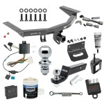 For 2014-2020 Acura MDX Trailer Hitch Tow PKG w/ 4-Flat Wiring + Starter Kit Ball Mount w/ 2" Drop & 2" Ball + 1-7/8" Ball + Wiring Bracket + Hitch Cover + Dual Hitch & Coupler Locks + Wiring Tester + Ball Lube + Electric Grease + B