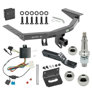 For 2014-2020 Acura MDX Trailer Hitch Tow PKG w/ 4-Flat Wiring + Ball Mount w/ 2" Drop + Interchangeable Ball 1-7/8" & 2" & 2-5/16" + Wiring Bracket + Hitch Cover (Excludes: w/Full Size Spare Tire Models) By Draw-Tite