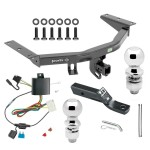 For 2014-2020 Acura MDX Trailer Hitch Tow PKG w/ 4-Flat Wiring + Ball Mount w/ 2" Drop + 2" Ball + 2-5/16" Ball (Excludes: w/Full Size Spare Tire Models) By Draw-Tite