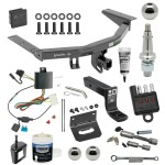 For 2014-2020 Acura MDX Trailer Hitch Tow PKG w/ 4-Flat Wiring + Ball Mount w/ 4" Drop + Interchangeable Ball 1-7/8" & 2" & 2-5/16" + Wiring Bracket + Hitch Cover + Dual Hitch & Coupler Locks + Wiring Tester + Ball Lube + E