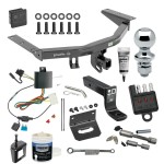 For 2014-2020 Acura MDX Trailer Hitch Tow PKG w/ 4-Flat Wiring + Ball Mount w/ 4" Drop + 1-7/8" Ball + Wiring Bracket + Hitch Cover + Dual Hitch & Coupler Locks + Wiring Tester + Ball Lube + Electric Grease + Ball Wrench + Anti Rattle Device