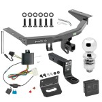 For 2014-2020 Acura MDX Trailer Hitch Tow PKG w/ 4-Flat Wiring + Ball Mount w/ 4" Drop + 2" Ball + Wiring Bracket + Hitch Cover (Excludes: w/Full Size Spare Tire Models) By Draw-Tite