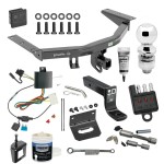 For 2014-2020 Acura MDX Trailer Hitch Tow PKG w/ 4-Flat Wiring + Ball Mount w/ 4" Drop + 2" Ball + Wiring Bracket + Hitch Cover + Dual Hitch & Coupler Locks + Wiring Tester + Ball Lube + Electric Grease + Ball Wrench + Anti Rattle Device (Ex