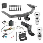 For 2014-2020 Acura MDX Trailer Hitch Tow PKG w/ 4-Flat Wiring + Ball Mount w/ 4" Drop + 2" Ball + 2-5/16" Ball + Wiring Bracket + Hitch Cover (Excludes: w/Full Size Spare Tire Models) By Draw-Tite