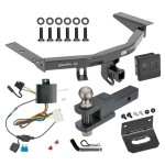 For 2014-2020 Acura MDX Trailer Hitch Tow PKG w/ 4-Flat Wiring + Clevis Hitch Ball Mount w/ 2" Ball + Pin/Clip + Wiring Bracket + Hitch Cover (Excludes: w/Full Size Spare Tire Models) By Draw-Tite