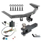 For 2014-2020 Acura MDX Trailer Hitch Tow PKG w/ 4-Flat Wiring + Clevis Hitch Ball Mount w/ 2" Ball + Pin/Clip (Excludes: w/Full Size Spare Tire Models) By Draw-Tite