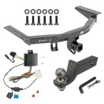 For 2014-2020 Acura MDX Trailer Hitch Tow PKG w/ 4-Flat Wiring + Interlock Tactical Starter Kit w/ 2" Drop & 2" Ball (Excludes: w/Full Size Spare Tire Models) By Draw-Tite