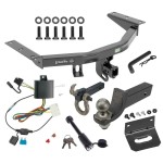 For 2014-2020 Acura MDX Trailer Hitch Tow PKG w/ 4-Flat Wiring + Interlock Tactical Starter Kit w/ 2" Drop & 2" Ball + Tactical Hook & Shackle Mount + Tactical Dogbone Lock + Wiring Bracket (Excludes: w/Full Size Spare Tire Models) By Dr