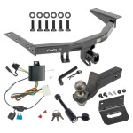 For 2014-2020 Acura MDX Trailer Hitch Tow PKG w/ 4-Flat Wiring + Interlock Tactical Starter Kit w/ 2" Drop & 2" Ball + Tactical Dogbone Lock + Wiring Bracket (Excludes: w/Full Size Spare Tire Models) By Draw-Tite