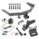 For 2014-2020 Acura MDX Trailer Hitch Tow PKG w/ 4-Flat Wiring + Interlock Tactical Starter Kit w/ 3-1/4" Drop & 2" Ball + Tactical Dogbone Lock + Wiring Bracket (Excludes: w/Full Size Spare Tire Models) By Draw-Tite