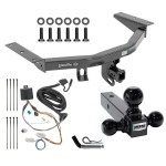 For 2016-2022 Honda Pilot Trailer Hitch Tow PKG w/ 4-Flat Wiring + Triple Ball Ball Mount 1-7/8" & 2" & 2-5/16" Trailer Balls + Pin/Clip By Draw-Tite