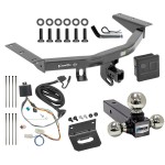 For 2016-2022 Honda Pilot Trailer Hitch Tow PKG w/ 4-Flat Wiring + Triple Ball Ball Mount 1-7/8" & 2" & 2-5/16" Trailer Balls + Pin/Clip + Wiring Bracket + Hitch Cover By Draw-Tite