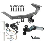 For 2016-2022 Honda Pilot Trailer Hitch Tow PKG w/ 4-Flat Wiring + Dual Ball Ball Mount 2" & 2-5/16" Trailer Balls + Pin/Clip By Draw-Tite