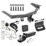 For 2016-2022 Honda Pilot Trailer Hitch Tow PKG w/ 4-Flat Wiring + Starter Kit Ball Mount w/ 2" Drop & 2" Ball + Wiring Bracket + Hitch Cover By Draw-Tite