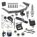 For 2016-2022 Honda Pilot Trailer Hitch Tow PKG w/ 4-Flat Wiring + Ball Mount w/ 2" Drop + Interchangeable Ball 1-7/8" & 2" & 2-5/16" + Wiring Bracket + Hitch Cover + Dual Hitch & Coupler Locks + Wiring Tester + Ball Lube +