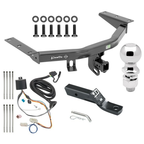 For 2016-2022 Honda Pilot Trailer Hitch Tow PKG w/ 4-Flat Wiring + Ball Mount w/ 2" Drop + 2-5/16" Ball By Draw-Tite