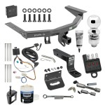 For 2016-2022 Honda Pilot Trailer Hitch Tow PKG w/ 4-Flat Wiring + Ball Mount w/ 4" Drop + 2" Ball + Wiring Bracket + Hitch Cover + Dual Hitch & Coupler Locks + Wiring Tester + Ball Lube + Electric Grease + Ball Wrench + Anti Rattle Device B