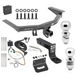 For 2016-2022 Honda Pilot Trailer Hitch Tow PKG w/ 4-Flat Wiring + Ball Mount w/ 4" Drop + 2" Ball + 2-5/16" Ball + Wiring Bracket + Hitch Cover By Draw-Tite