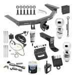 For 2016-2022 Honda Pilot Trailer Hitch Tow PKG w/ 4-Flat Wiring + Ball Mount w/ 4" Drop + 2" Ball + 2-5/16" Ball + Wiring Bracket + Hitch Cover + Dual Hitch & Coupler Locks + Wiring Tester + Ball Lube + Electric Grease + Ball Wrench + 