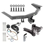 For 2016-2022 Honda Pilot Trailer Hitch Tow PKG w/ 4-Flat Wiring + Adjustable Drop Rise Triple Ball Ball Mount 1-7/8" & 2" & 2-5/16" Trailer Balls + Pin/Clip By Draw-Tite