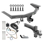 For 2016-2022 Honda Pilot Trailer Hitch Tow PKG w/ 4-Flat Wiring + Dual Adjustable Drop Rise Ball Ball Mount 2" & 2-5/16" Trailer Balls + Pin/Clip By Draw-Tite