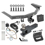 For 2016-2022 Honda Pilot Trailer Hitch Tow PKG w/ 4-Flat Wiring + Clevis Hitch Ball Mount w/ 2" Ball + Pin/Clip + Wiring Bracket + Hitch Cover By Draw-Tite