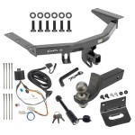 For 2016-2022 Honda Pilot Trailer Hitch Tow PKG w/ 4-Flat Wiring + Interlock Tactical Starter Kit w/ 2" Drop & 2" Ball + Tactical Dogbone Lock + Wiring Bracket By Draw-Tite