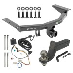 For 2016-2022 Honda Pilot Trailer Hitch Tow PKG w/ 4-Flat Wiring + Interlock Tactical Starter Kit w/ 3-1/4" Drop & 2" Ball By Draw-Tite