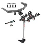 For 2014-2020 Acura MDX Trailer Hitch Tow PKG w/ 4 Bike Carrier Rack + Hitch Lock (Excludes: w/Full Size Spare Tire Models) By Draw-Tite