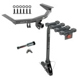 For 2014-2020 Acura MDX Trailer Hitch Tow PKG w/ 4 Bike Carrier Rack + Hitch Lock (Excludes: w/Full Size Spare Tire Models) By Draw-Tite