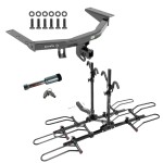 For 2014-2020 Acura MDX Trailer Hitch Tow PKG w/ 4 Bike Plaform Style Carrier Rack + Hitch Lock (Excludes: w/Full Size Spare Tire Models) By Draw-Tite