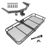 For 2016-2022 Honda Pilot Trailer Hitch Tow PKG w/ 60" x 24" Cargo Carrier + Hitch Lock By Draw-Tite