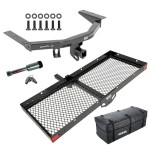 For 2014-2020 Acura MDX Trailer Hitch Tow PKG w/ 48" x 20" Cargo Carrier + Cargo Bag + Hitch Lock (Excludes: w/Full Size Spare Tire Models) By Draw-Tite