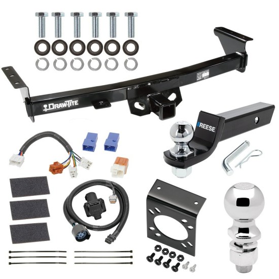 For 2005-2024 Nissan Frontier Trailer Hitch Tow PKG w/ 7-Way RV Wiring + 2" & 2-5/16" Ball + Drop Mount By Draw-Tite