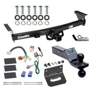 For 2005-2023 Nissan Frontier Trailer Hitch Tow PKG w/ 4-Flat Wiring Harness + Dual Ball Ball Mount 1-7/8" & 2" Trailer Balls + Pin/Clip + Wiring Bracket By Draw-Tite