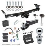 For 2005-2023 Nissan Frontier Trailer Hitch Tow PKG w/ 4-Flat Wiring + Starter Kit Ball Mount w/ 2" Drop & 2" Ball + 1-7/8" Ball + Wiring Bracket + Hitch Lock + Hitch Cover By Draw-Tite