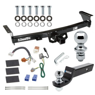 For 2005-2023 Nissan Frontier Trailer Hitch Tow PKG w/ 4-Flat Wiring + Starter Kit Ball Mount w/ 2" Drop & 2" Ball + 1-7/8" Ball By Draw-Tite