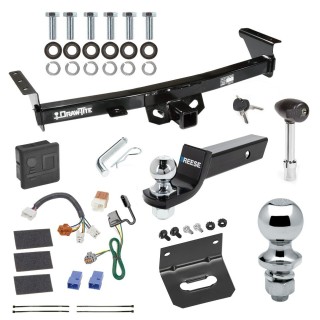 For 2005-2023 Nissan Frontier Trailer Hitch Tow PKG w/ 4-Flat Wiring + Starter Kit Ball Mount w/ 2" Drop & 2" Ball + 2-5/16" Ball + Wiring Bracket + Hitch Lock + Hitch Cover By Draw-Tite